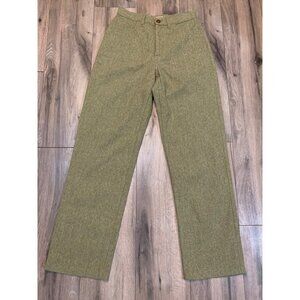 L.L. Bean Women’s 8 32 Med Tall Green Virgin Wool Blend Silk Pants Lined